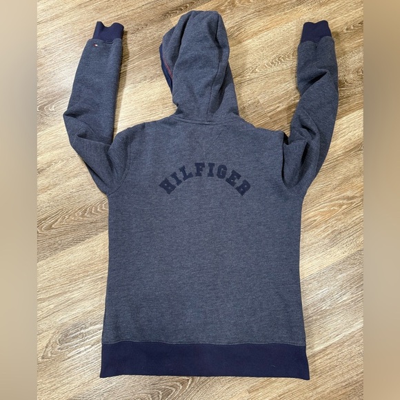 Tommy Hilfiger Navy Hoodie Jacket Y2K style Preppy sz:S/P - Picture 7 of 7